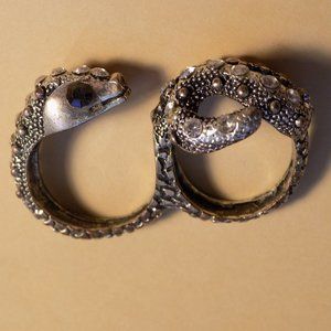 rings, silver, black, jewelry